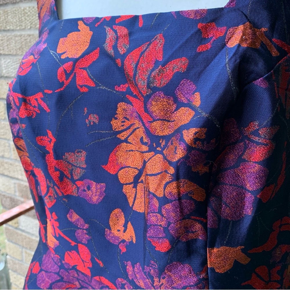 Modcloth Metallic Floral Print Dress Size 18 - Picture 5 of 13